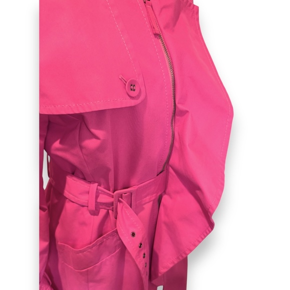 BCBGMAXAZRIA Raspberry Pink Belted Trench Coat – Size M - Picture 5 of 12